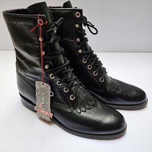 Justin Boots Black Leather Interior